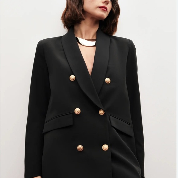 Scarpa Black and Gold Double-Breasted Blazer - Picture 1 of 9